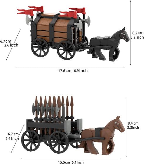 Medieval Carriage Building Blocks - Ancient Military Weapons Chariot Building Bricks, Suitable for LEGO Medieval Castle