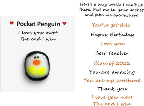 A Little Pocket Penguin Hug, Mini Cute Animal Decoration, Special Encourage Birthday Wedding Party Gift