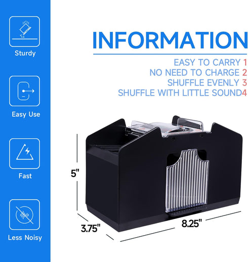 GSE Games & Sports Expert 4-Deck Automatic Card Shuffler - Battery-Operated Electric Shuffler Machines