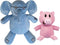Generic New Blue Elephant and Pink Pig Plush Toys,for Boys and Girls Animal