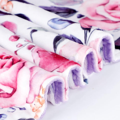 30'' x 40'' Baby Blankets, Super Soft Floral Minky Toddler Newborn Blanket for Boys Girls, Double Layer, Crib Receiving
