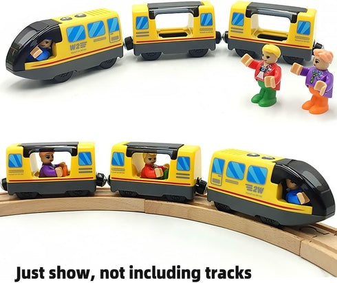 DSHMIXIA Set 3 4 5 Battery Operated Train for Wooden Train Track Toys for Year Old Boys Kids Action Locomotive Train