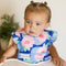 Boys(3 Pack,Blue Tiny Twinkle Mess-Proof Baby Bibs for Eating | Waterproof, Wipeable Toddler Bibs with Catch-All Pocket