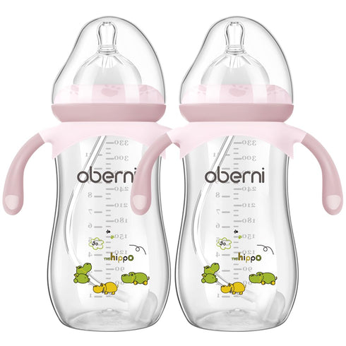 Oberni Toddler Milk Bottle 330ml/11oz, Anti-Colic Baby Bottle with Fast Variable Flow