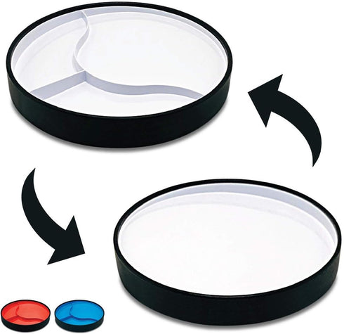 STAYnEAT Suction Plate, 2n1 Divided/Scoop Dish, Non-Slip Plate Guard, White (L)