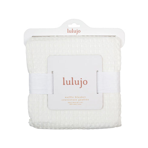 Cozy Lulujo Waffle Weave Baby Blanket in Vanilla