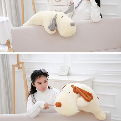 Dog Plush Pillow, Soft Body Pillow Stuffed Animals Toy for Kids Girls Boys (Brown, 17.7 inch) Gifts