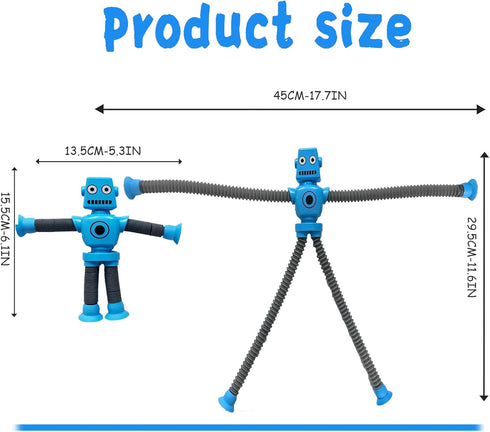 36PCS 3+Autism Robot Suction Cup Toys Pop TubesStress Relief Fun Robot-Shaped Suction Cup Toys for Ages Sensory