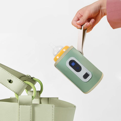 Travel-Friendly USB Baby Bottle Heater with LCD Display - Perfect for Cars and Planes