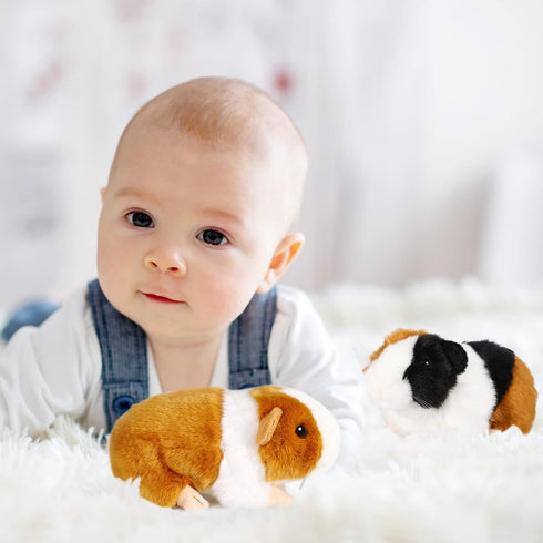 2 Pieces 8 Inch Cute Guinea Pig Plush Toys, Realistic Stuffed Animals for Boys Girls Themed Party Supplies