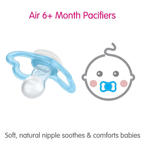 3 Pack, 6-16 3 Count (Pack 1) MAM Air Night & Day Baby Pacifier, for Sensitive Skin, Glows in The Dark, Months, Unisex