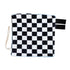 Black & White Check Mini Blanket with Blue Pacifier Holder