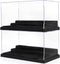 Mlikero 2 Pack Display Case for Minifigures – Removable Acrylic Box Storage with 3 Movable Steps for Collection Toys