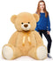 Tezituor 52'' Big Teddy Bear, Light Brown Giant Stuffed Animal Plush, Soft Gifts for Valentine, Christmas, Birthday.