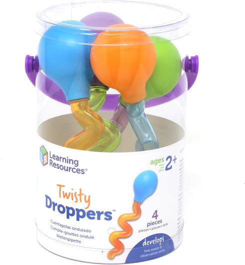 Set 4, 2+ Learning Resources Twisty Droppers, Fine Motor Toy, Science Exploration, Water Dropper, Water Toys for Kids