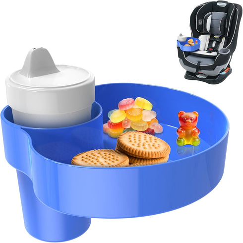 Kids Car Seat Cup Holder Snack Tray - Toddler Travel Essentials for