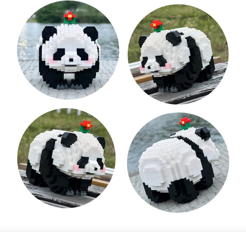 Flower Panda Mini Building Blocks (983 PCS), Micro Animal Building Toy Bricks for Girls, Boys, and Adults