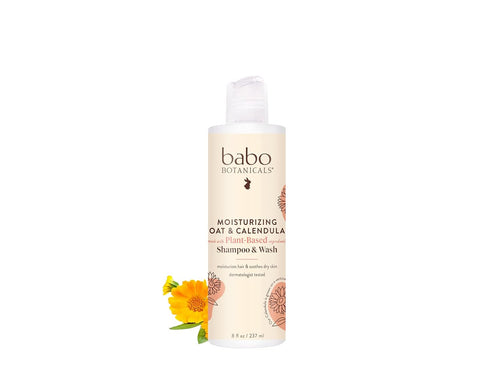 Babo Botanicals Moisturizing Oat & Calendula 2-in-1 Shampoo & Wash Gentle Cleansing