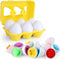 Toddler Toys - Color Matching Egg Set, Educational Color and Shapes Puzzle for Kids, Easter Basket Gift