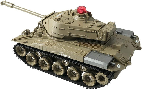 RC Tank Military Truck Vehicles, 2.4Ghz Radio Controlled Battle Tank Toy with 270° Rotational Sounds for Kids