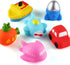 CHIMAGER 6 Packs Set, Swimming No Hole Boat Bath Toy Light up Changing Color in Water, Floating Rubber Bathtub Toys