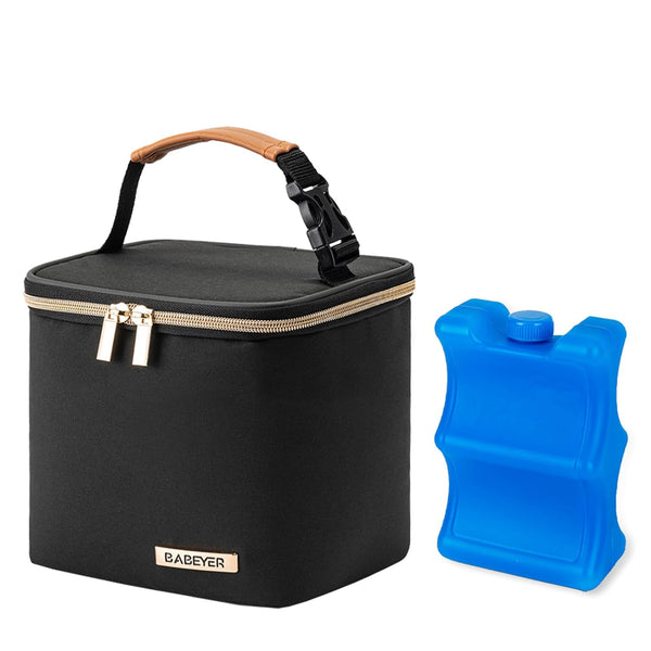 Insulated Bottle Bag with Ice Pack, Fits 4 Large Baby Bottles Up to 5 Ounce, Cooler Bag for Nursing Moms