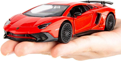 1/36 Scale Aventador LP700-4 Casting Car Model - Zinc Alloy Toy Car for Kids, Pull Back Vehicles (Red)