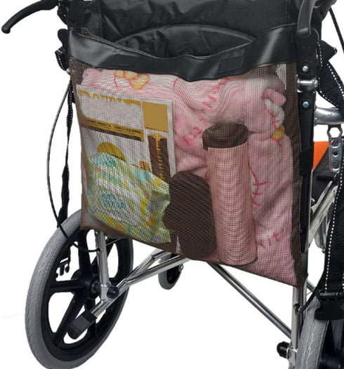 Universal Baby Stroller Organizer, Hanging Breathable Mesh Storage Bag, Side Sling Cargo Net for Wheelchair