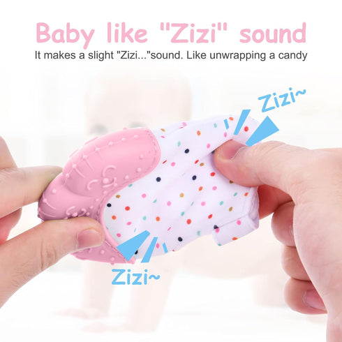 2Pack Silicone Teething Mitt, Safe Infant Teething Mitten for Pain Relief & Prevent Scratches, 0-12 Months