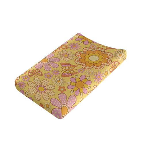 Hippie Flower Diaper Change Table Covers Soft Changing Pad Cover for Baby