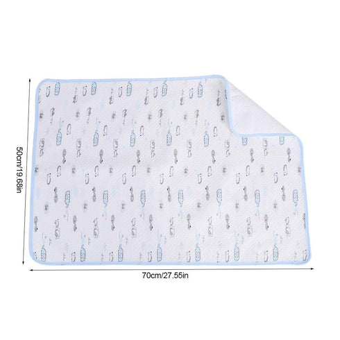 Waterproof Portable Changing Pads, Breathable Baby Diaper Liners, Cotton Urine Mat, Washable Reusable Blue