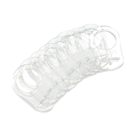 10 Clean Food Grade Transparent Silicone Adapter Rings for Button Style Maam Dummy Baby Pacifier Soother Teething