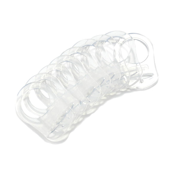 10 Clean Food Grade Transparent Silicone Adapter Rings for Button Style Maam Dummy Baby Pacifier Soother Teething