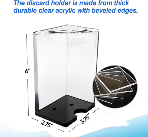GSE 8 Deck Clear Acrylic Blackjack Discard Trays, Casino Grade Holder for Blackjack