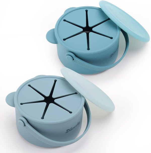 Silicone Snack Cups for Toddlers, Kids Snack Containers No Spill, Baby Treat