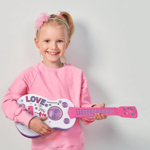M SANMERSEN Kids Electric Guitar 4 Strings Musical Toy with Flash Light, Educational Gift for Boys Girls Children