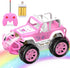 Qizebaby Pink RC Car for Girls, Remote Control Jeep Toy with LED