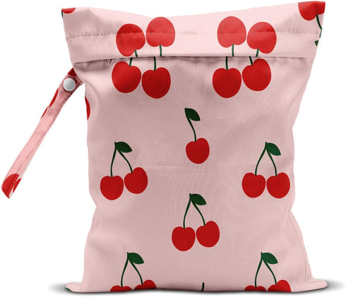 HDHBP Cherry Wet Bag for Swimsuit Dirty Clothes Yoga Gym Diaper, Wet Dry