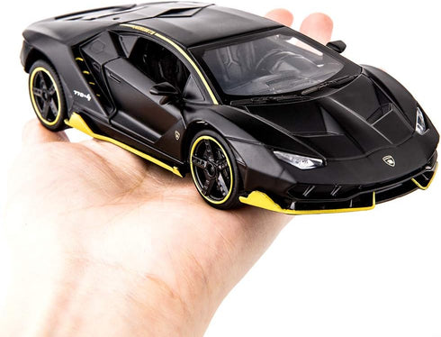 BDTCTK 1:32 Lambo LP770 Car Model Toy - Child Sound and Light Pull Back Car for Kids Gift (Black)