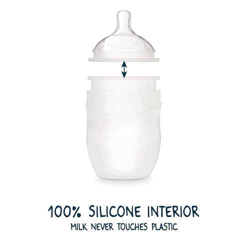 6 Tiny Twinkle Silicone Baby Bottle with Comfort Grip and Soft Flexible Nipple - Squeezably Soft Baby Bottles