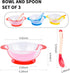 Berry President Baby Bowls with Suction Base, Spill-Proof Lid, Temperature-Sensing Spoon, Pack of 3 for Toddlers