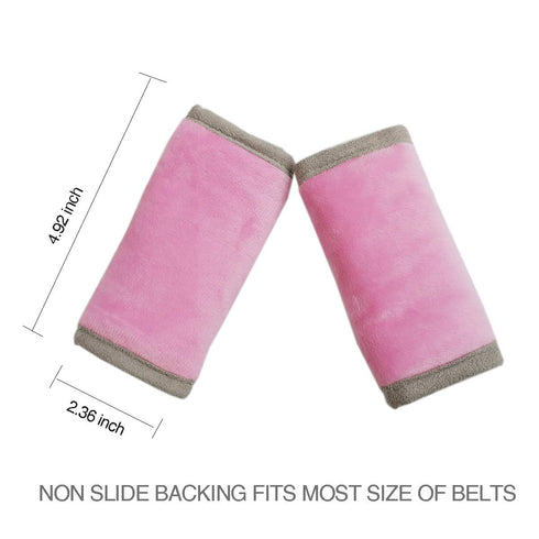 Car Seat Strap Pads Covers for Baby Kids, Anti-Slip Seat Belt Covers Cushion for Stroller/Carrier/Pushchair, Pink