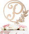 LINGTEER Personalized Wooden Cake Topper, Initial Letter P, Perfect for Birthday, Rustic Wedding, Anniversary Party