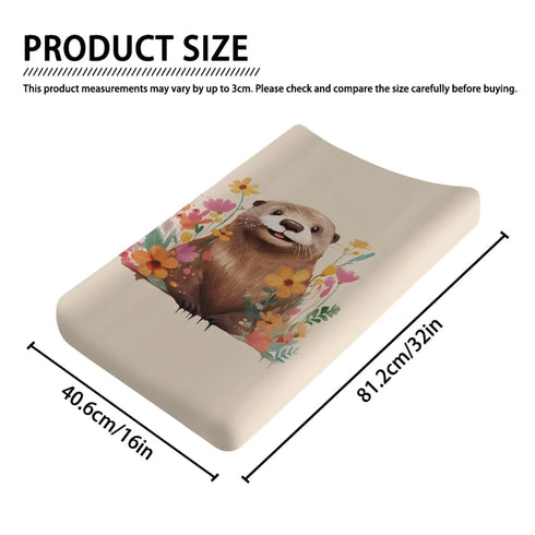 Breathable Diaper Changing Pad Cover for Baby Girls and Boys, Soft Changing Table Sheets 16 * 32 Inches, Otter Floral