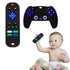 2-Pack Silicone Baby Teether Toys, TV Remote Control Shape Chew Toys for Babies 6-18 Months (Black)