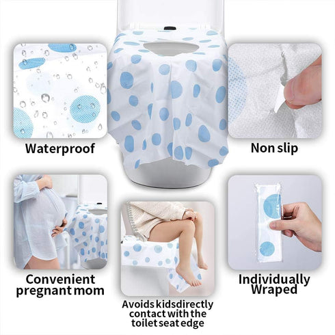 Famard 18 Count (Pack 1) Toilet Seat Covers Disposable, Extra Large Portable Potty Seat Covers for Toddlers, Soft