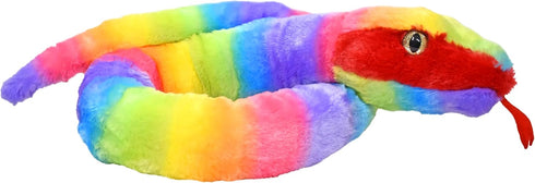 Wild Republic Plush Snake, Rainbow Fabric, Rainboa, Gift for Kids, Plush Toy,