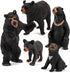 Realistic Wild Life Jungle Animal Figures, Black Bear Family Playset Educational Toys for Kids