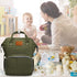 LIMHOO Backpack Diaper Bag for Men Dad, Waterproof Large Canvas Camo Nappy Bags, Baby Care Bag (Army Green)