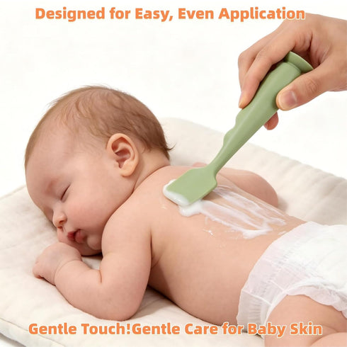 4 Pack Brush(2 2 3 Diaper Cream Spatula with Case, Soft Baby Butt Spatula baby diaper cream Applicator,Silicone Diaper